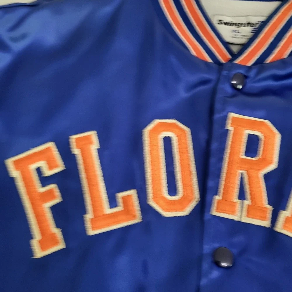 VTG University Of‎ Florida Gators Satin Bomber Jacket Size XL Made In USA